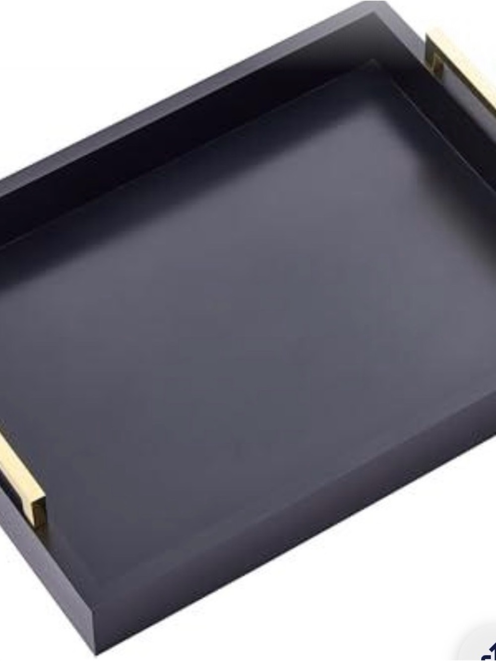 Black Serving Tray with Gold Handles